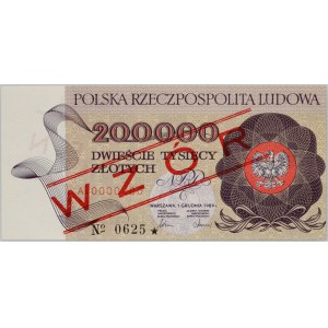 PRL, 200000 złotych 1.12.1989, WZÓR, No. 0625, seria A