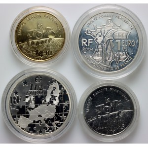 France, set of silver coins from 2003-2004, (4 pieces)