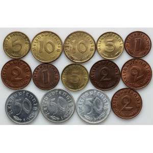 Germany, Third Reich, set of coins from 1938-1941, (14 pieces)