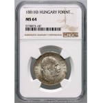 Hungary, Franz Joseph I, Forint 1881 KB, Kremnica