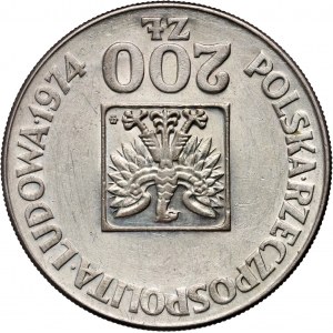 PRL, 200 złotych 1974, XXX lat PRL, ODWROTKA