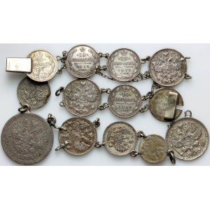 Bracelet made of Russian coins, (13 pieces)
