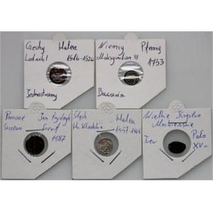 Europe, coin set 1457-1753, (5 pieces)