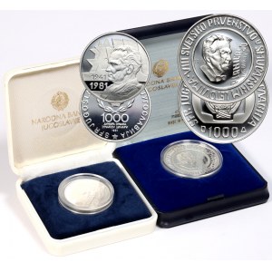 Yugoslavia, set of silver coins from 1981-1985, (2 pieces)