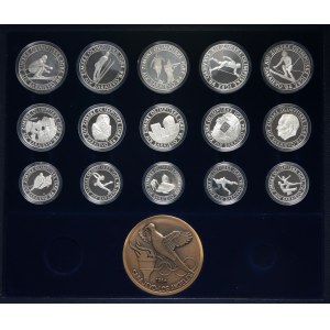 Yugoslavia, set of silver coins and medal, Olympic Games Sarajevo &#39;84, (16 pieces)