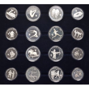 South Korea, Silver Coin Set, Seoul 1988 Olympics, (16 pieces)