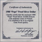 PRL, 10000 złotych 1988, Jan Paweł II, CIENKI KRZYŻ
