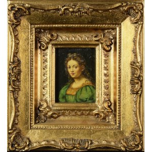 Painter unspecified (20th century), Girl in a green dress