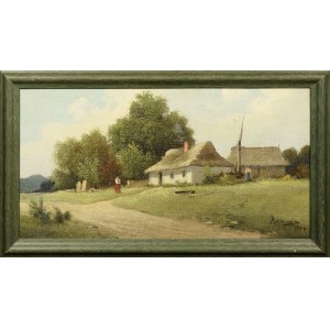 Maler unbestimmt, Bauernhaus auf dem Land, 1900