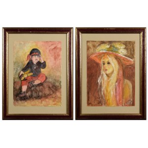 A. DUREN (20th century), Girl in a Hat - Crying Child