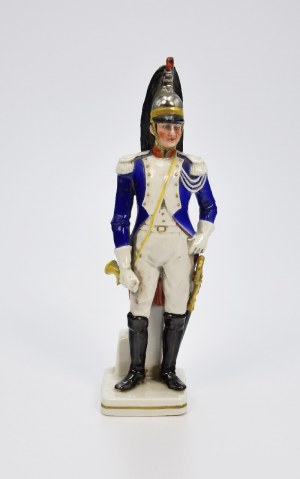 Figurine of a dragoon with a trumpet, in uniform