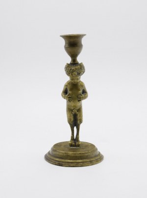 Candle holder with the figure of a small satyr