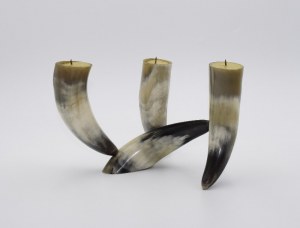 Three-candle horn candle holder