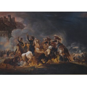 Malarz francuski, 1. tercja XIX w., Atak kozaków na napoleońskich kirasjerów