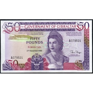 Gibraltar. Government of Gibraltar 50 Pounds 1986