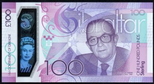 Gibraltár. Vláda Gibraltáru 100 libier 2015 Commemorative