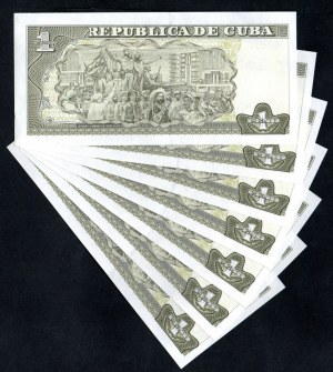 Cuba. 1 Peso 2016 Lot de 7 pièces consécutives