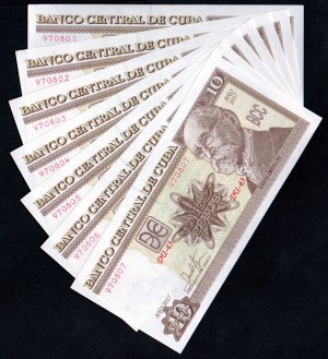 Kuba. 10 Pesos 2017 Lot von 7 aufeinanderfolgenden Stücken