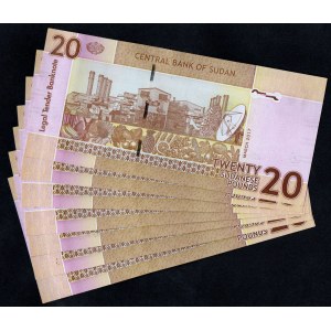 Sudan. 20 Pounds 2017 Lot of 7 Consecutive Pieces
