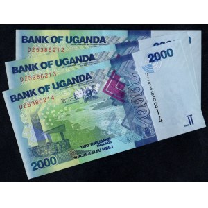 Uganda. 2000 Shillings 2022 3 Consecutive Pieces