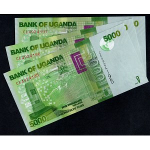 Uganda. 5000 Scellini 2019 3 Pezzi Consecutivi