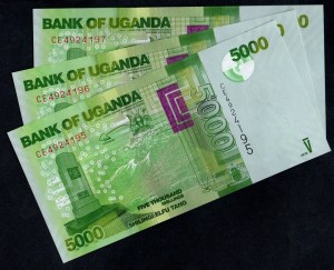 Uganda. 5000 Shillings 2019 3 Consecutive Pieces