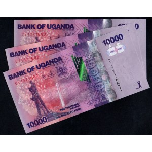 Uganda. 10000 Shillings 2023 3 Consecutive Pieces