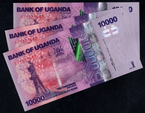 Uganda. 10000 Shillings 2023 3 Consecutive Pieces