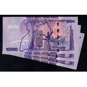 Uganda. 10000 Shillings 2023 3 Consecutive Pieces