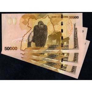 Uganda. 50000 Shillings 2022 3 Consecutive Pieces