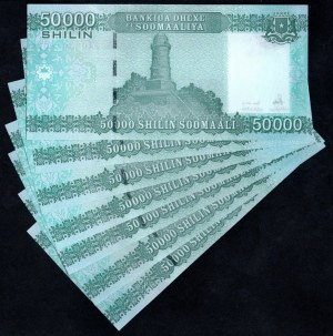 Somalia. 50000 scellini 2010 7 pezzi consecutivi