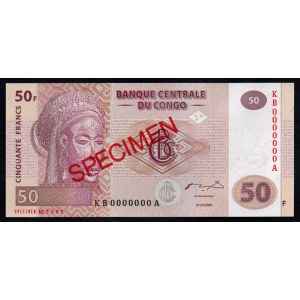 Congo. 50 Francs 2007 Specimen