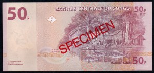 Congo. 50 Francs 2007 Specimen