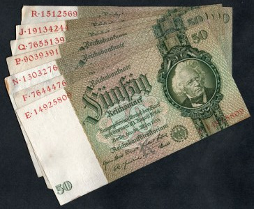 Allemagne. République de Weimar 50 Reichsmarks 1933 Lot de 7 pièces