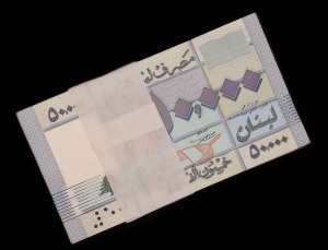 Libano. 50000 (50.000) Livres 2022 Pacchetto di 100 pezzi non circolati