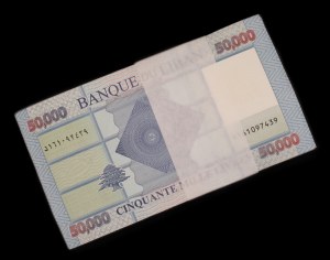 Libano. 50000 (50.000) Livres 2022 Pacchetto di 100 pezzi non circolati