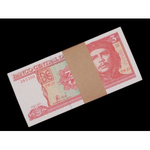 Cuba. 3 Pesos 2005 Bundle of 100 Uncirculated Pieces