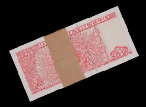 Kuba. 3 Pesos 2005 Bündel von 100 unzirkulierten Stücken