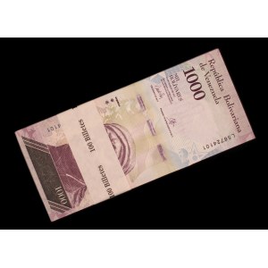 Venezuela. 1000 Bolivares Fuertes 2017 Bundle of 100 Uncirculated Pieces