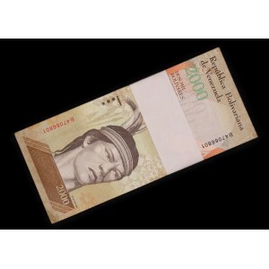 Venezuela. 2000 Bolivares Fuertes 2016 Bundle of 100 Uncirculated Pieces