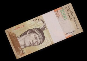 Venezuela. 2000 Bolivares Fuertes 2016 Lot de 100 pièces non circulées