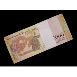 Venezuela. 2000 Bolivares Fuertes 2016 Bundle of 100 Uncirculated Pieces