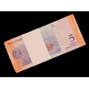 Venezuela. 5 Bolivares Soberanos 2018 Bundle of 100 Uncirculated Pieces