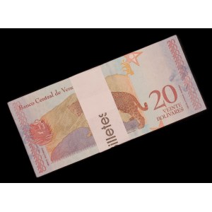 Venezuela. 20 Bolivares Soberanos 2018 Bundle of 100 Uncirculated Pieces