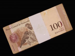 Venezuela. 100 Bolivares Fuertes 2015 Bundle of 100 Circulated Pieces