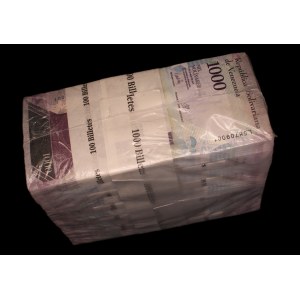 Venezuela. 1000 Bolivares Fuertes 2016 Brick of 1000 Uncirculated Pieces