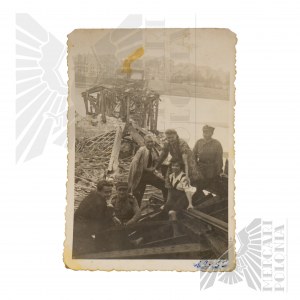 PRL-Zdjęcie Zniszczonego Mostu Kierbedzia Warszawa 1945