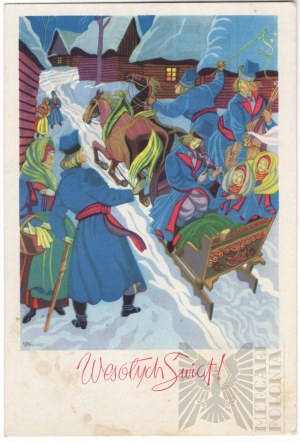PSZnZ Patriotic Christmas Postcard - Merry Christmas !