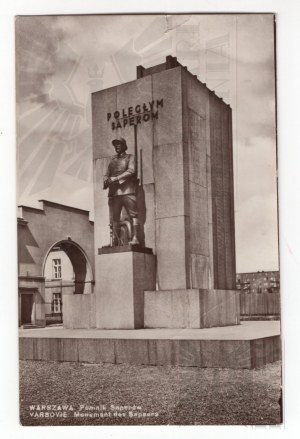 II RP Postcard Warsaw Monument to Fallen Sappers (From Circulation)