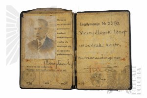 II RP Legitymacja nr. 3370 Moczydłowski Józef urzędnik-kontr. Warsaw May 31, 1935r